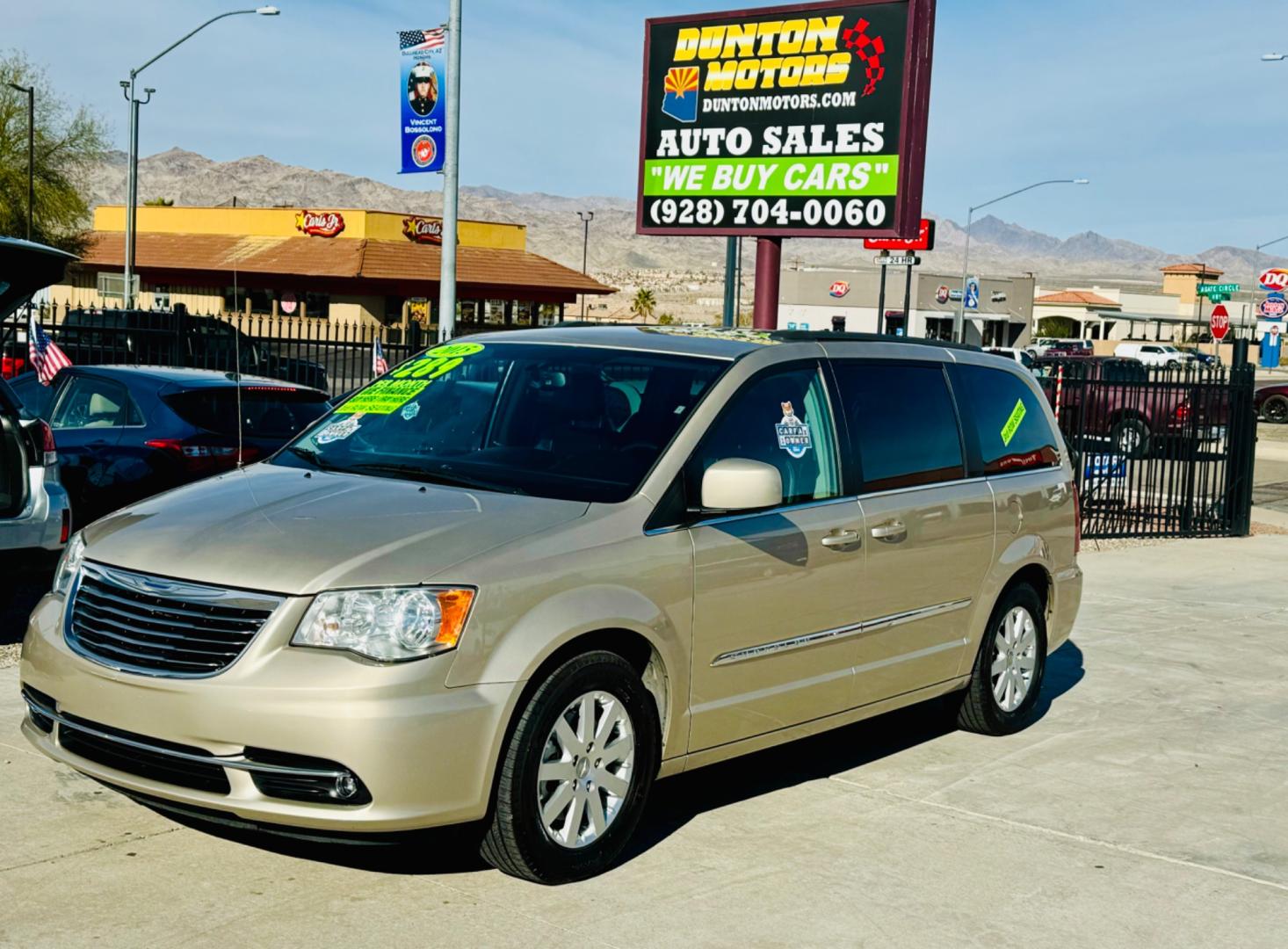 2015 gold Chrysler Town & Country (2C4RC1BG8FR) , located at 2190 Hwy 95, Bullhead City, AZ, 86442, (928) 704-0060, 0.000000, 0.000000 - 2015 Chrysler town and country . Loaded . Seats7 . Bluetooth , backup camera . Free warranty , we finance . drop down tv with dvd player. headphone sets. Michelin tires. v6 automatic . Top of the line van. Fully loaded. - Photo#1